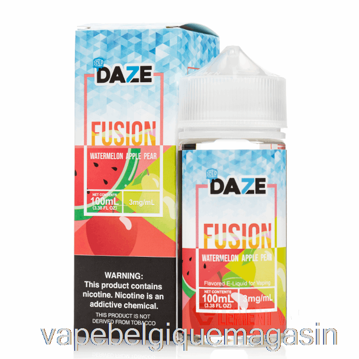 Vape Shop Bruxelles Pastèque Glacée Pomme Poire - 7 Daze Fusion - 100ml 6mg